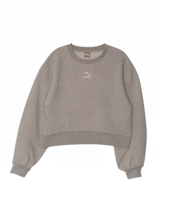 Felpa da donna con grafica corta Puma UK 10 Small Grey Sports