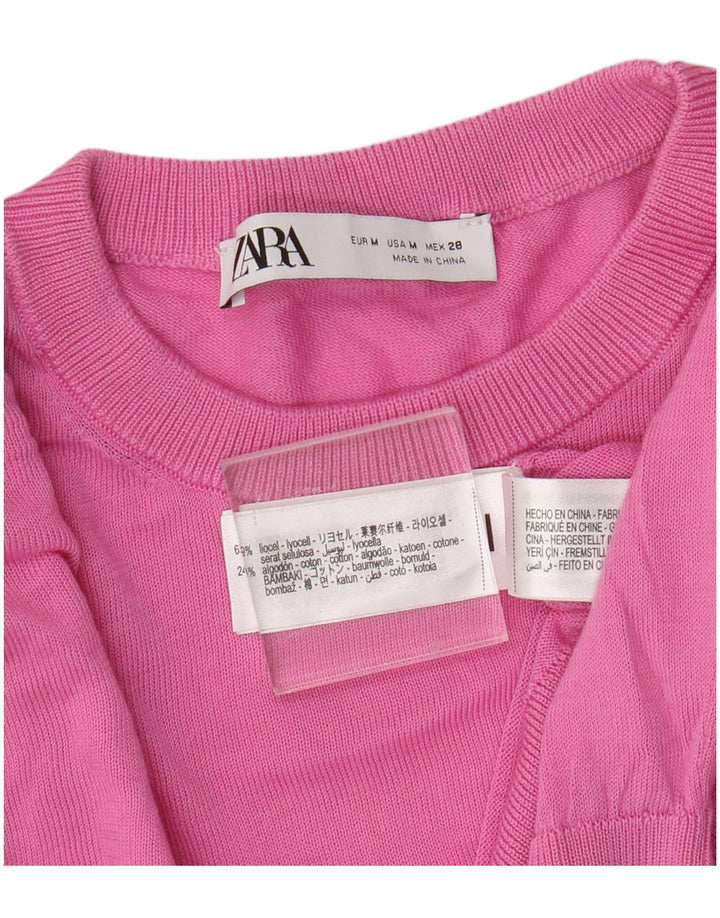 Maglione maglione girocollo da donna Zara UK 12 Lyocell rosa medio