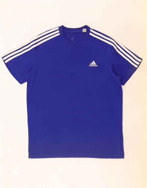 T-shirt da uomo Adidas Top in cotone blu medio