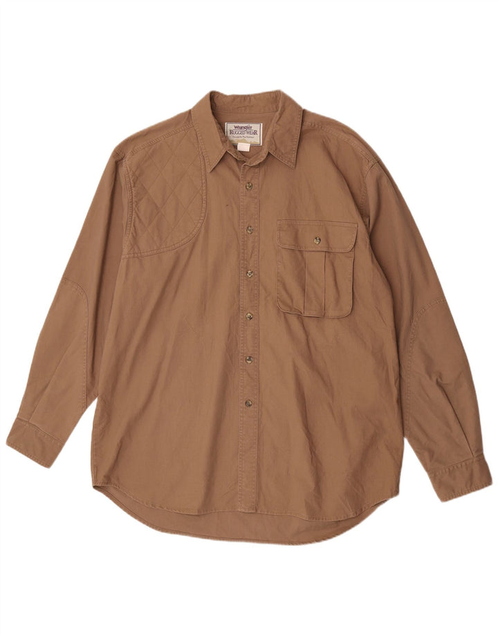 Camicia da uomo Wrangler XL in cotone marrone