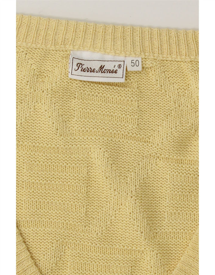 VINTAGE Womens V-Neck Jumper Sweater IT 50 XL Yellow Vintage Vintage and Second-Hand Vintage from Messina Hembry 