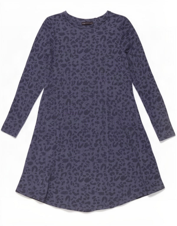 Abito a trapezio da donna Marks & Spencer UK 14 medio blu navy stampa animalier