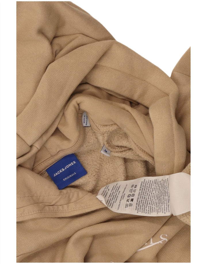 Jack & Jones Felpa con cappuccio grafica da uomo in cotone beige medio