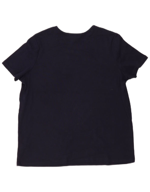 T-shirt da donna RALPH LAUREN UK 22 3XL cotone blu navy