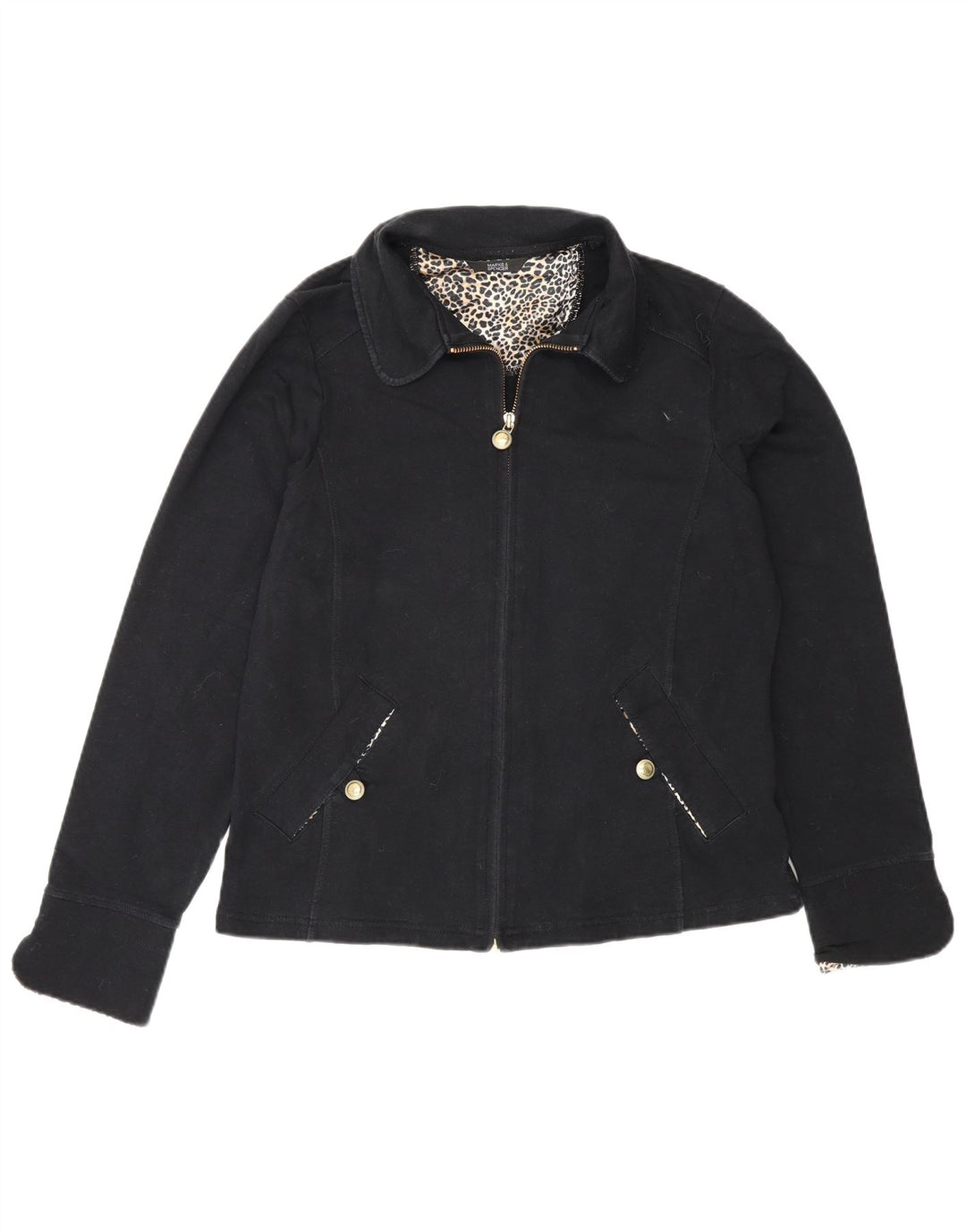 Giubbotto bomber da donna Marks & Spencer UK 14 cotone nero medio