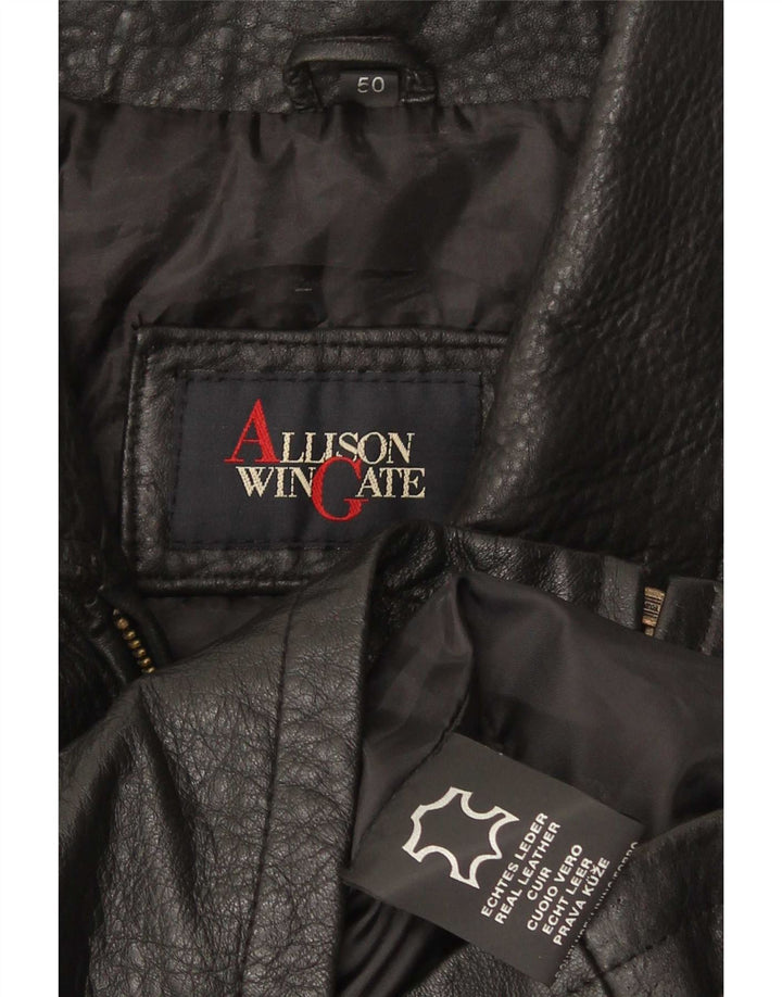Giacca in pelle da uomo Allison Wingate IT 50 Large Nera