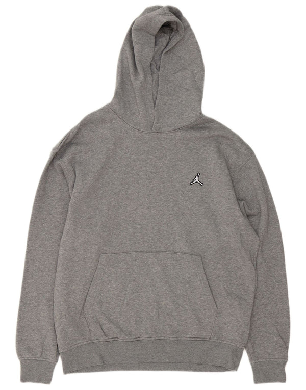 Felpa con cappuccio da uomo Jordan Large in cotone chiazzato grigio
