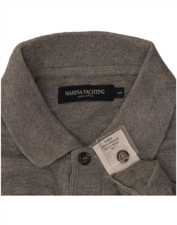 Polo da uomo Marina Yachting piccola in cotone chiazzato grigio