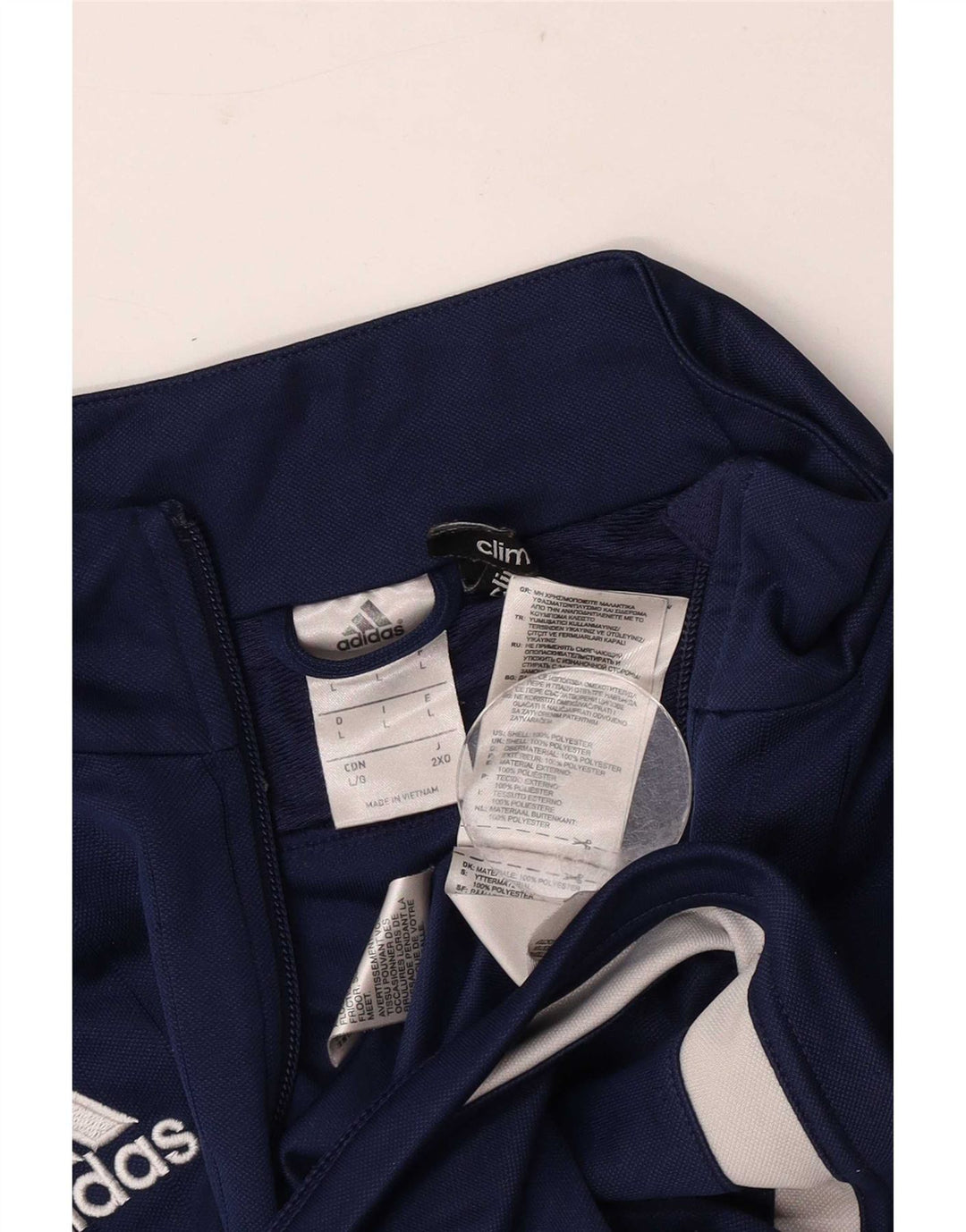 Giacca da uomo Adidas Climalite Top Jacket Large Blu Navy in poliestere