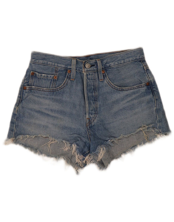 Pantaloncini di jeans Levi's 501 da donna W26 piccoli in cotone blu