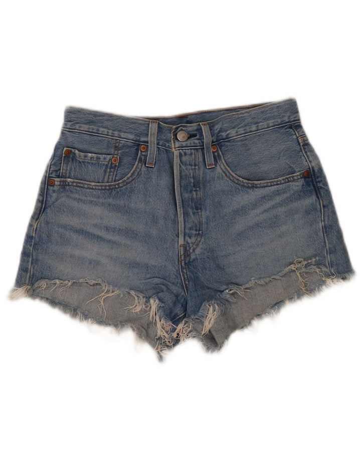 Pantaloncini di jeans Levi's 501 da donna W26 piccoli in cotone blu