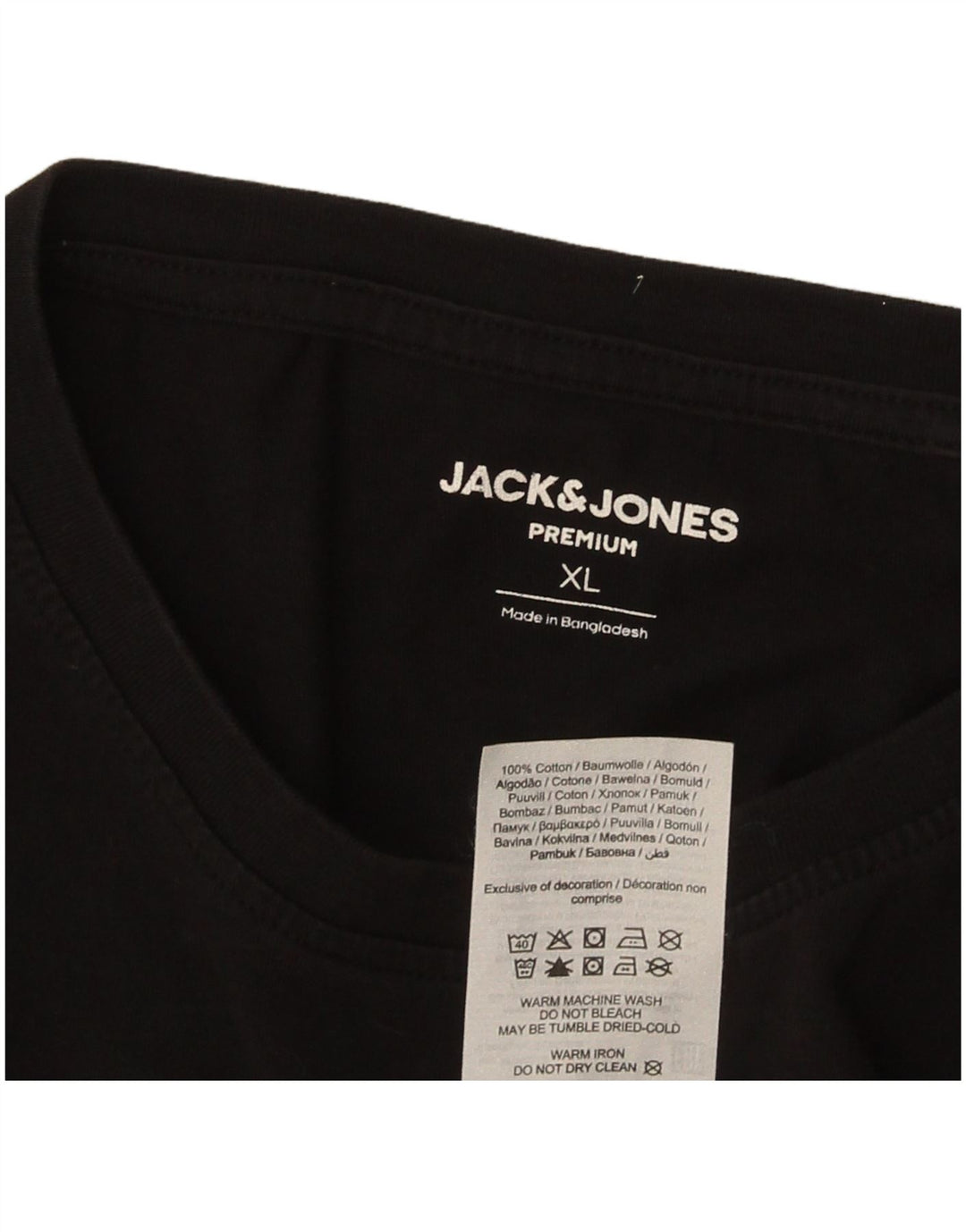 T-shirt da uomo Jack & Jones Top XL in cotone nero