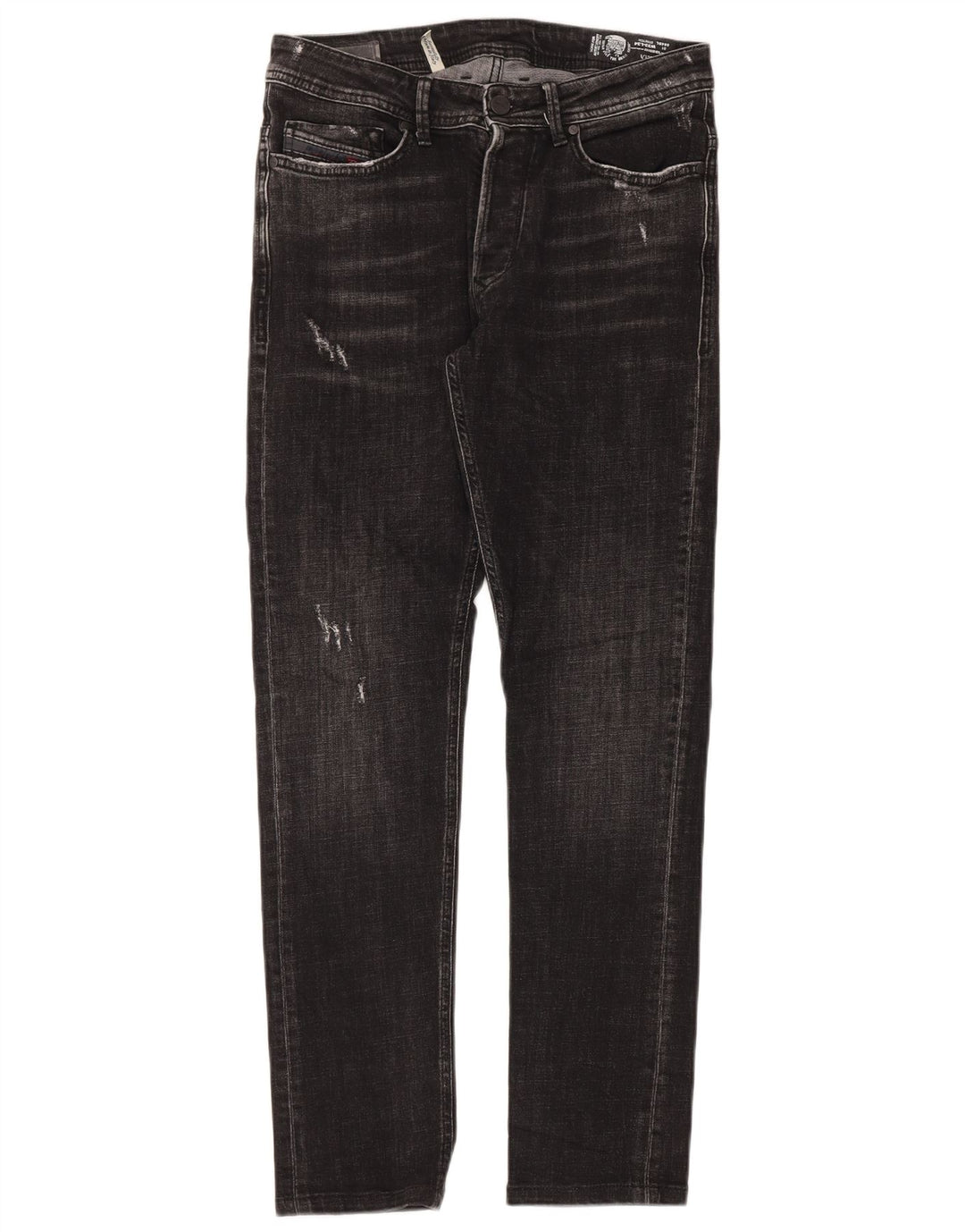 Jeans slim invecchiati da uomo Diesel W33 L30 cotone nero