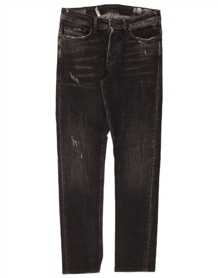 Jeans slim invecchiati da uomo Diesel W33 L30 cotone nero