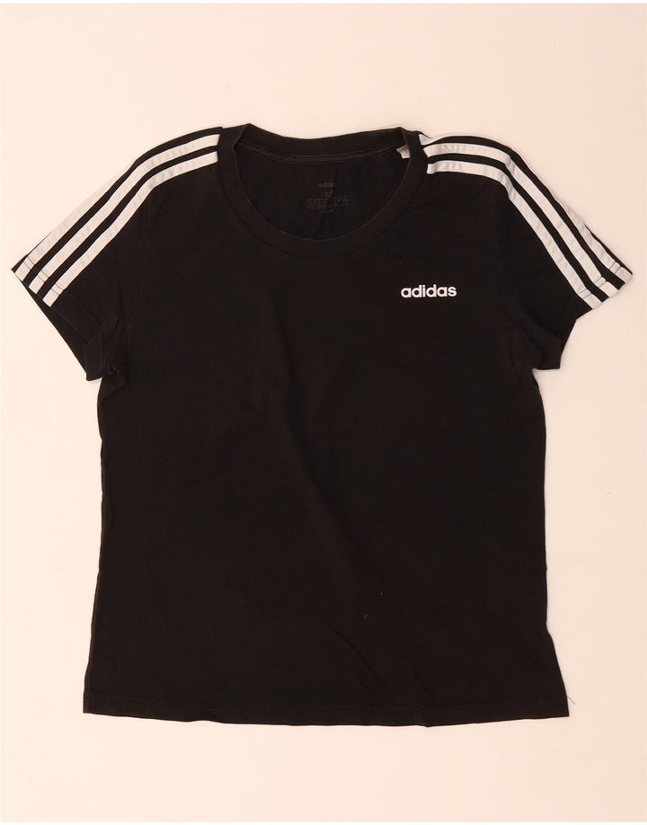 T-shirt da donna ADIDAS Top UK 12/14 cotone nero medio