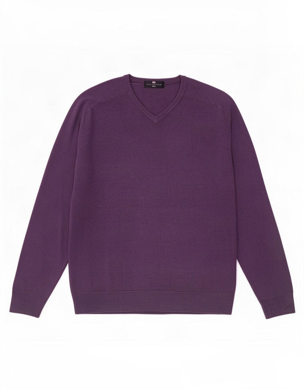 Maglione da uomo con scollo a V blu Harbour Marks & Spencer viola medio