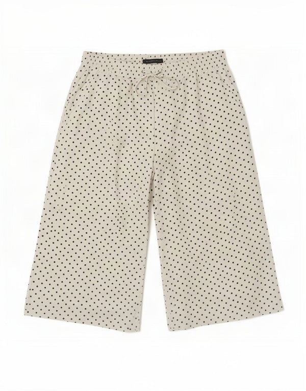 Pantaloni Capri da donna Marks & Spencer UK 14 Large W30 L19 a pois bianchi
