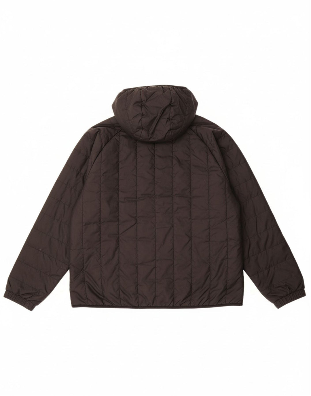 ADIDAS Womens Hooded Padded Jacket UK 14 Large Black Polyester