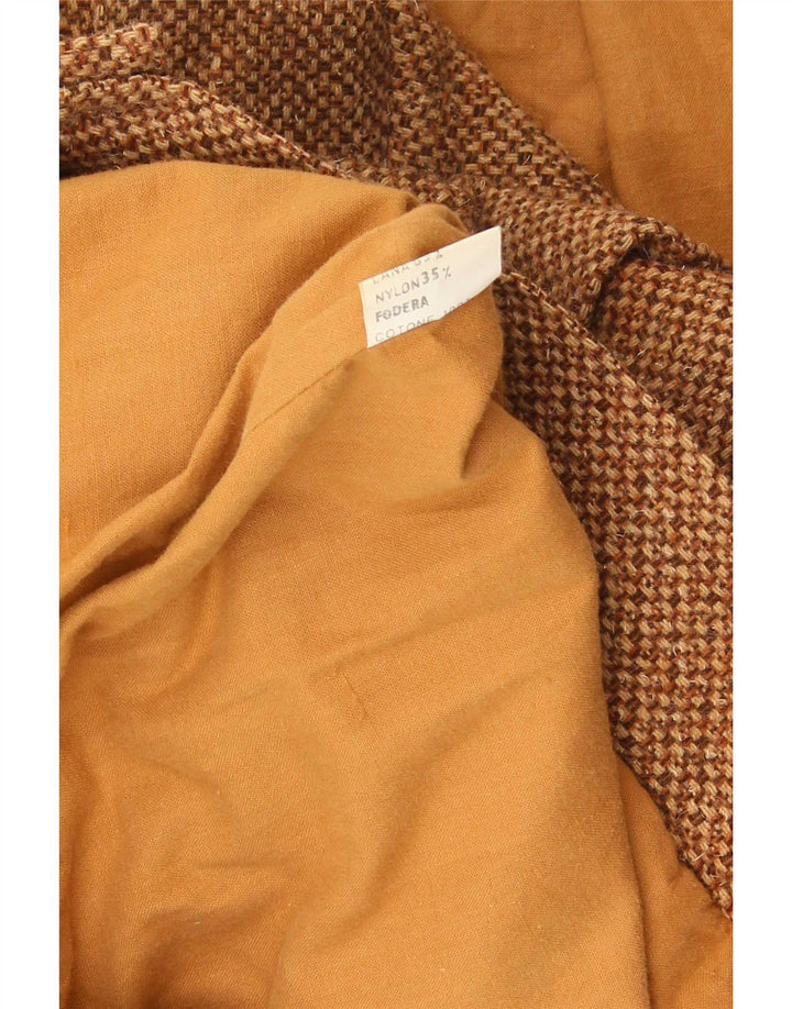 Giubbotto bomber da donna vintage UK 14 in lana marrone medio