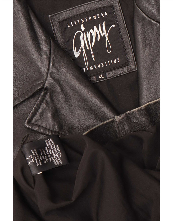 Trench da donna Gipsy UK 18 XL in pelle nera
