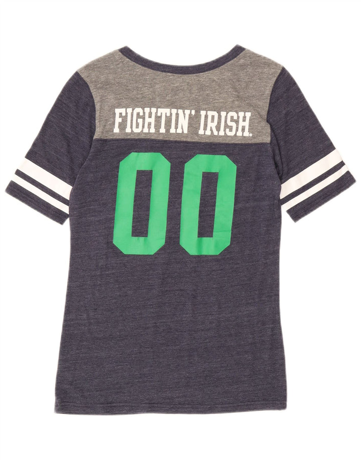 T-shirt grafica ADIDAS da donna Notre Dame UK 14 medio blu navy
