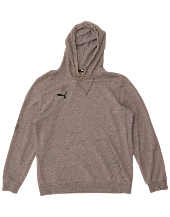 Felpa con cappuccio da uomo Puma in cotone grigio medio