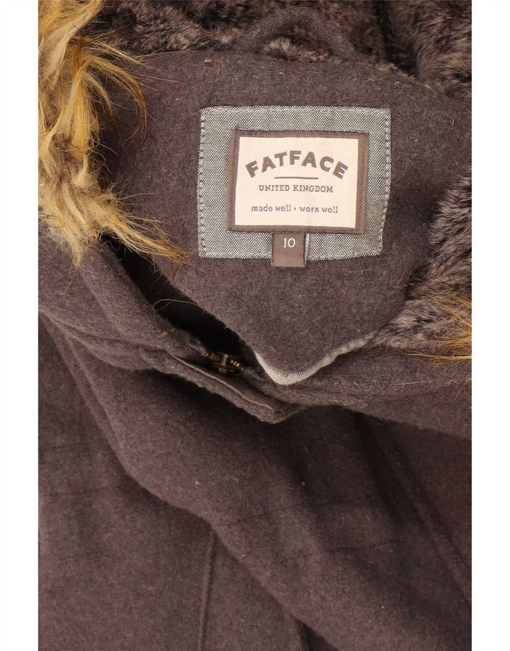 Giacca parka oversize con cappuccio da donna Fat Face UK 10 piccola lana grigia