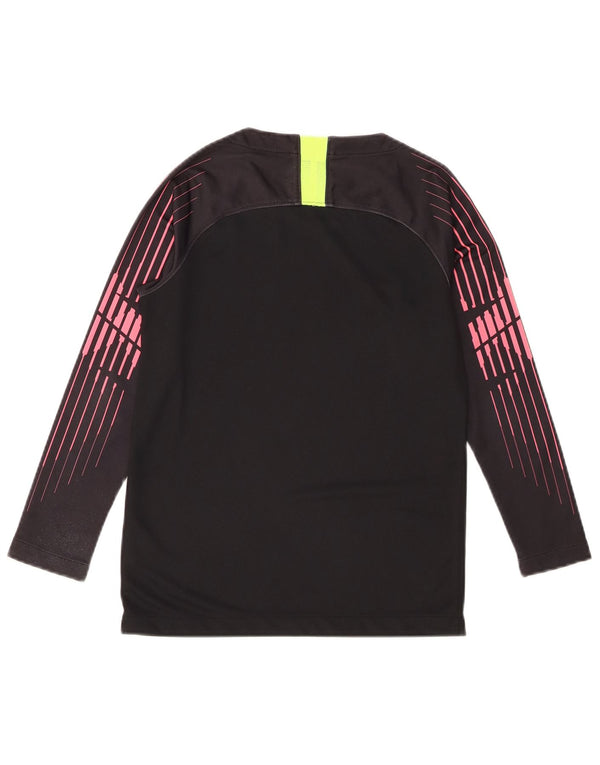 Nike Boys Graphic Top Long Sleeve 10-11 Years Medium Black Striped Sports