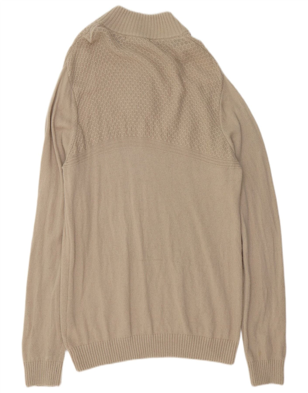 Crew Clothing Maglione da uomo con bottoni e collo XL in lana d'agnello grigia