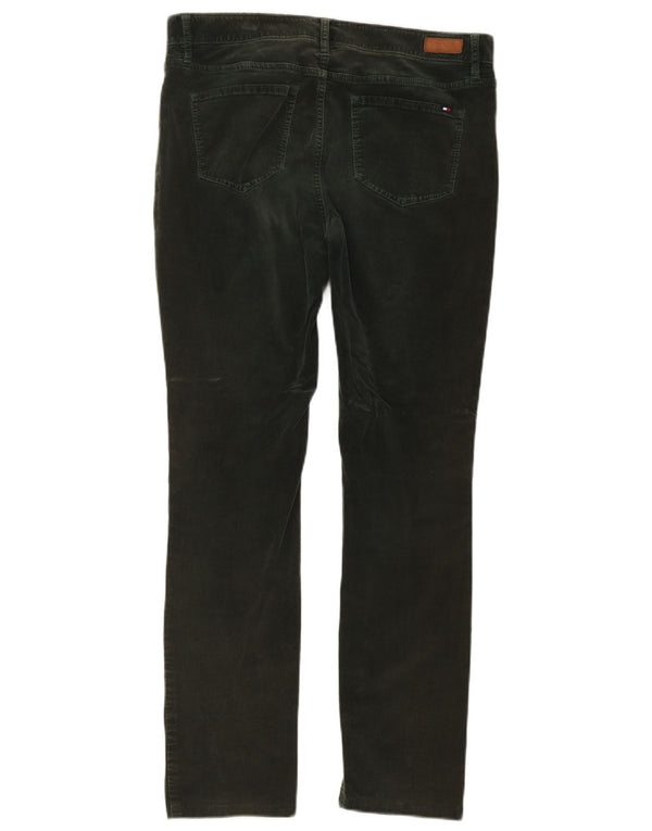 Pantaloni slim in velluto a coste da donna Tommy Hilfiger US 10 Large W36 L30 Khaki