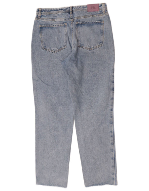 Jeans Zara da donna a vita alta effetto invecchiato EU 34 2XS W24 L27 cotone blu