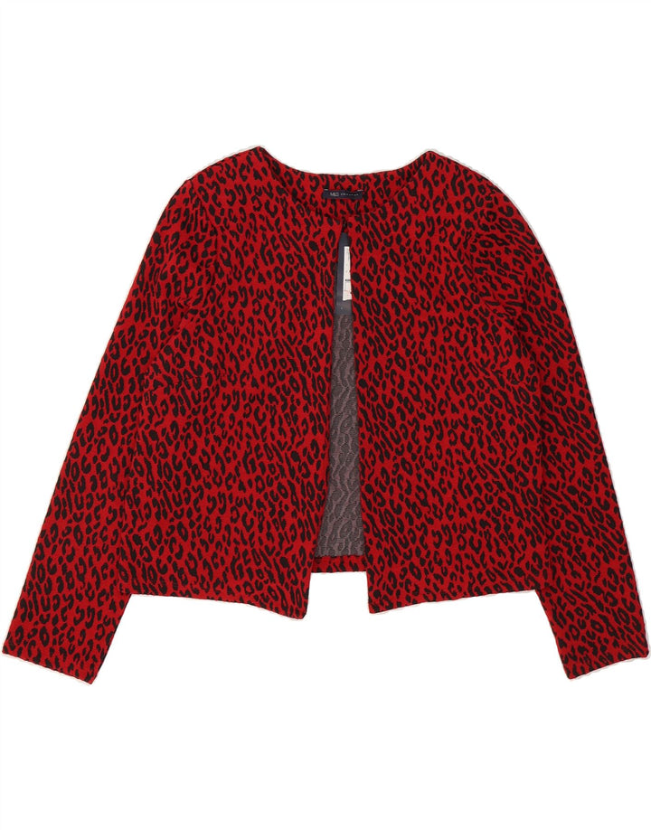 MARKS & SPENCER Womens Bolero Jacket UK 14 Large  Red Animal Print Vintage Marks & Spencer and Second-Hand Marks & Spencer from Messina Hembry 