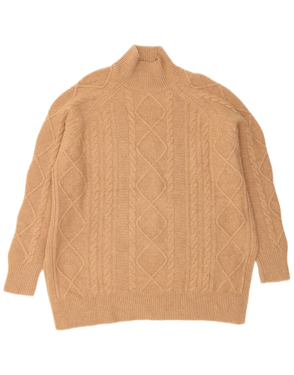 Maglione maglione oversize da donna con collo dolcevita Reiss UK 14 Lana marrone medio