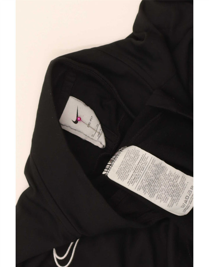 Top della tuta da ginnastica Nike Dri Fit con zip e collo da uomo, XL, color block nero