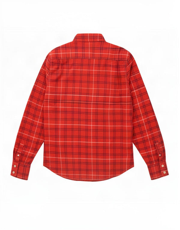 Camicia da uomo in flanella Superdry, cotone a quadri rossi grandi