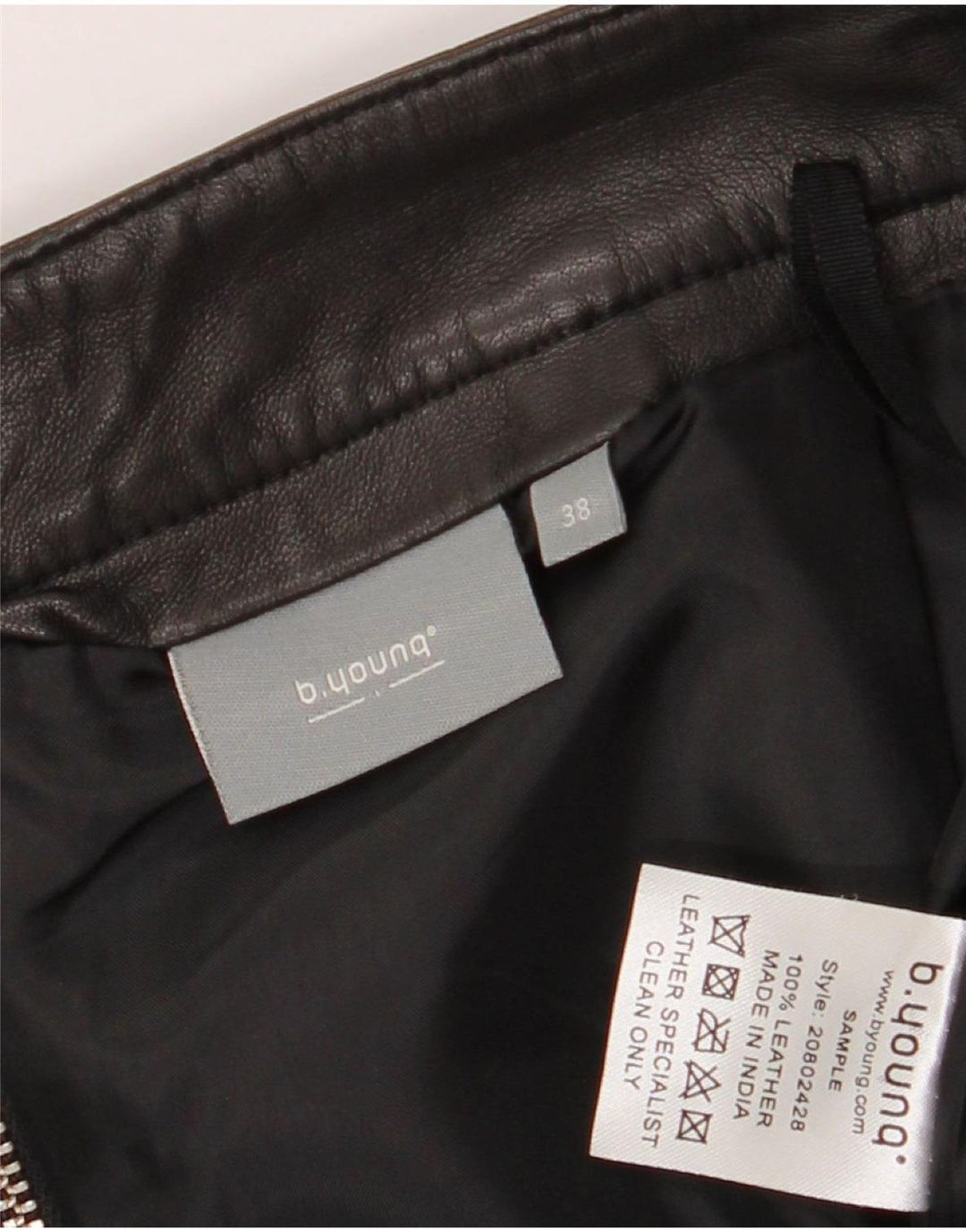 Mini gonna in pelle da donna B.Young EU 38 Media W30 Pelle nera