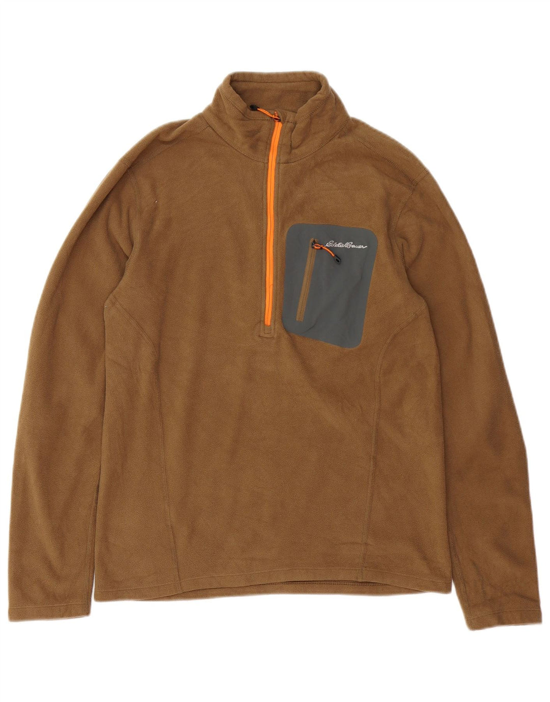 Eddie Bauer Maglione in pile da uomo Polartec con zip e collo piccolo in poliestere beige