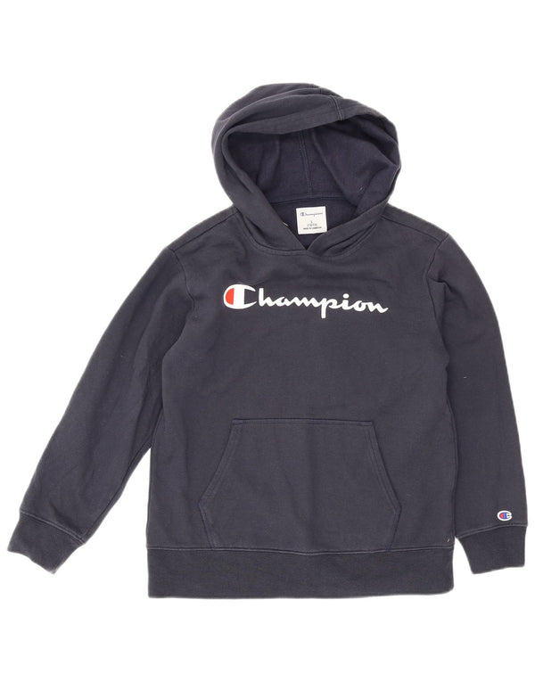 Felpa con cappuccio grafica Champion da ragazzo, 12-13 anni, grande, in cotone blu navy