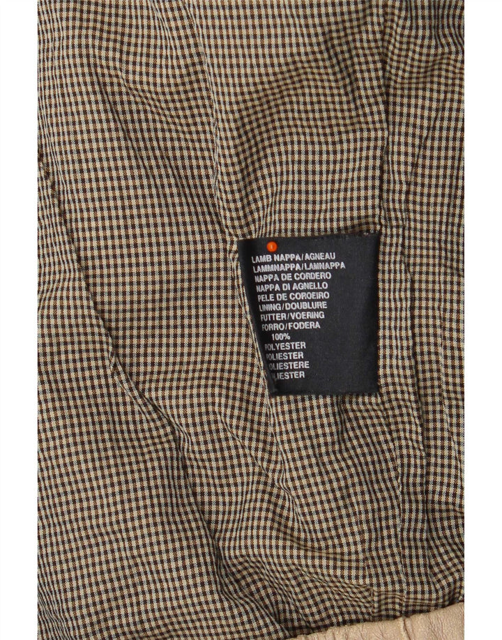 Giacca in pelle vintage da uomo UK 42 XL Beige