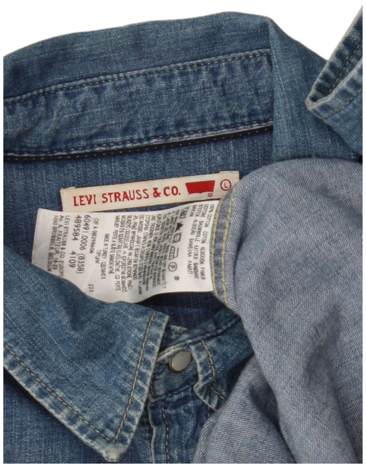 LEVI'S Camicia di jeans da uomo grande in cotone blu