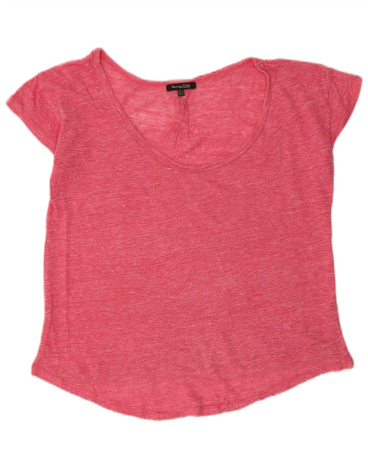 T-shirt da donna Massimo Dutti Top UK 14 rosa medio chiazzato