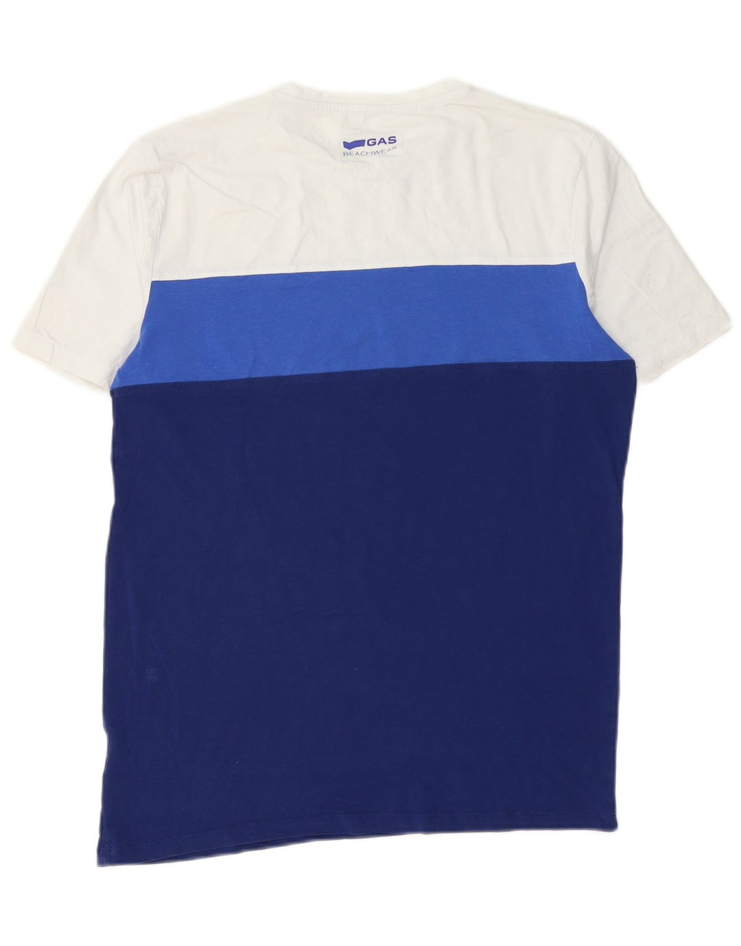 T-shirt da uomo Gas Top Large in cotone color block blu