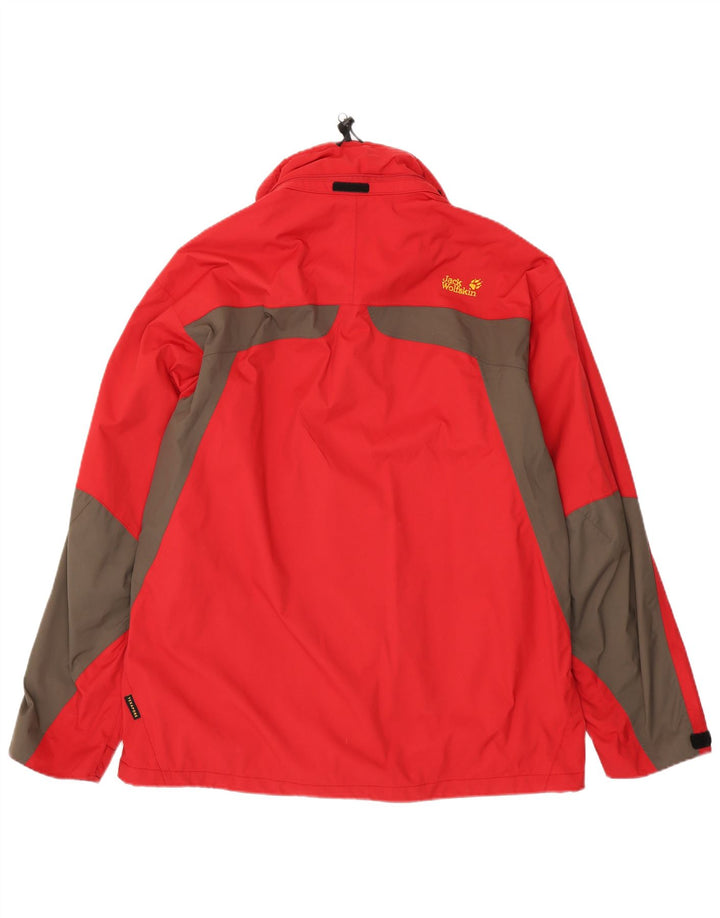 Giacca antipioggia da uomo Jack Wolfskin UK 48 2XL Poliammide color block rosso