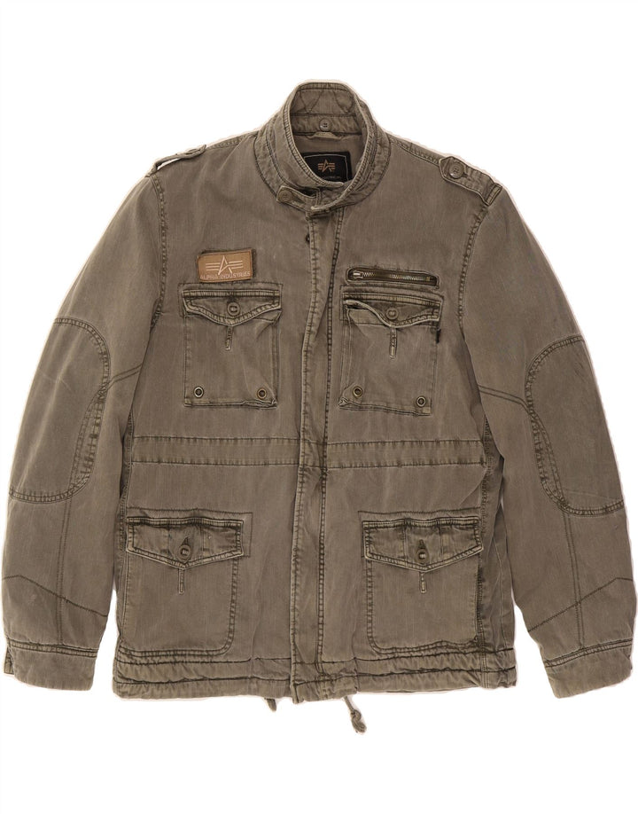 ALPHA INDUSTRIES Mens Military Jacket UK 40 Large Grey Vintage Alpha Industries and Second-Hand Alpha Industries from Messina Hembry 