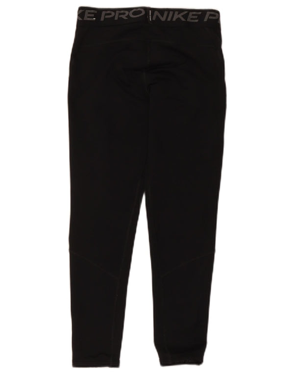 Nike Boys Dri Fit Graphic Leggings 8-9 Years Small Black Polyester