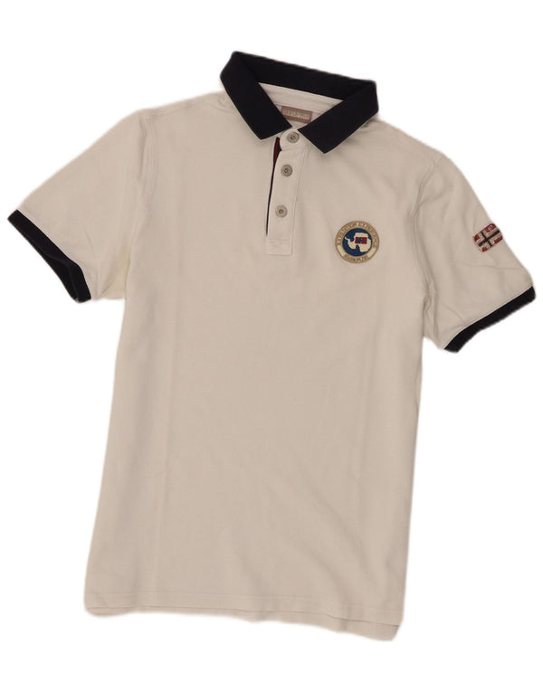 Polo grafica da uomo a maniche corte Napapijri Small White Colourblock