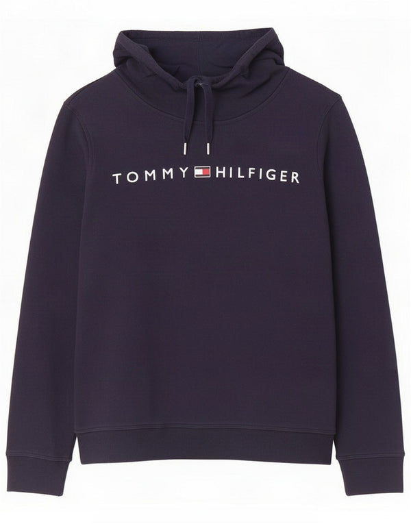 Felpa grafica da donna Tommy Hilfiger Maglione UK 14 Medio Blu Navy