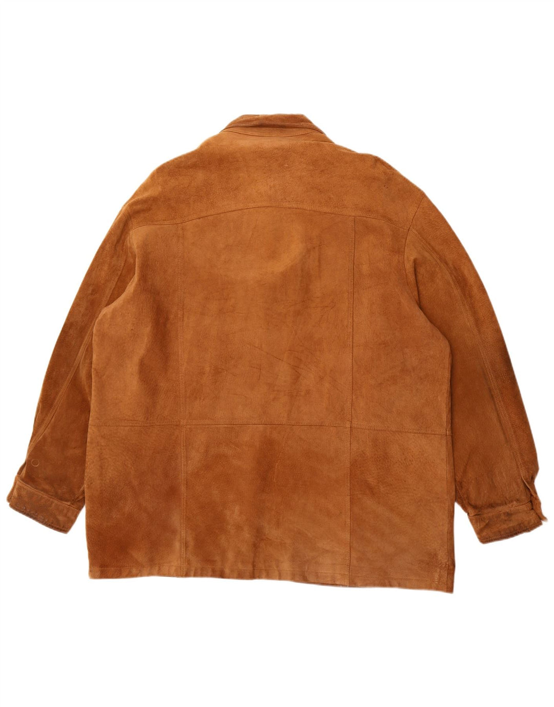 Camicia da uomo vintage in pelle scamosciata con camicia IT 58 2XL Marrone