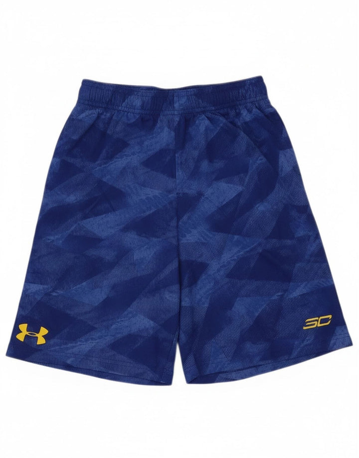 Pantaloncini sportivi Under Armour da bambino 9-10 anni Blu medio geometrico