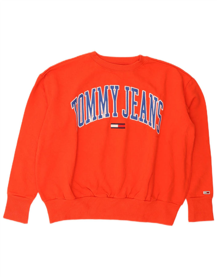 Felpa grafica da donna Tommy Hilfiger Maglione UK 14 Arancione medio